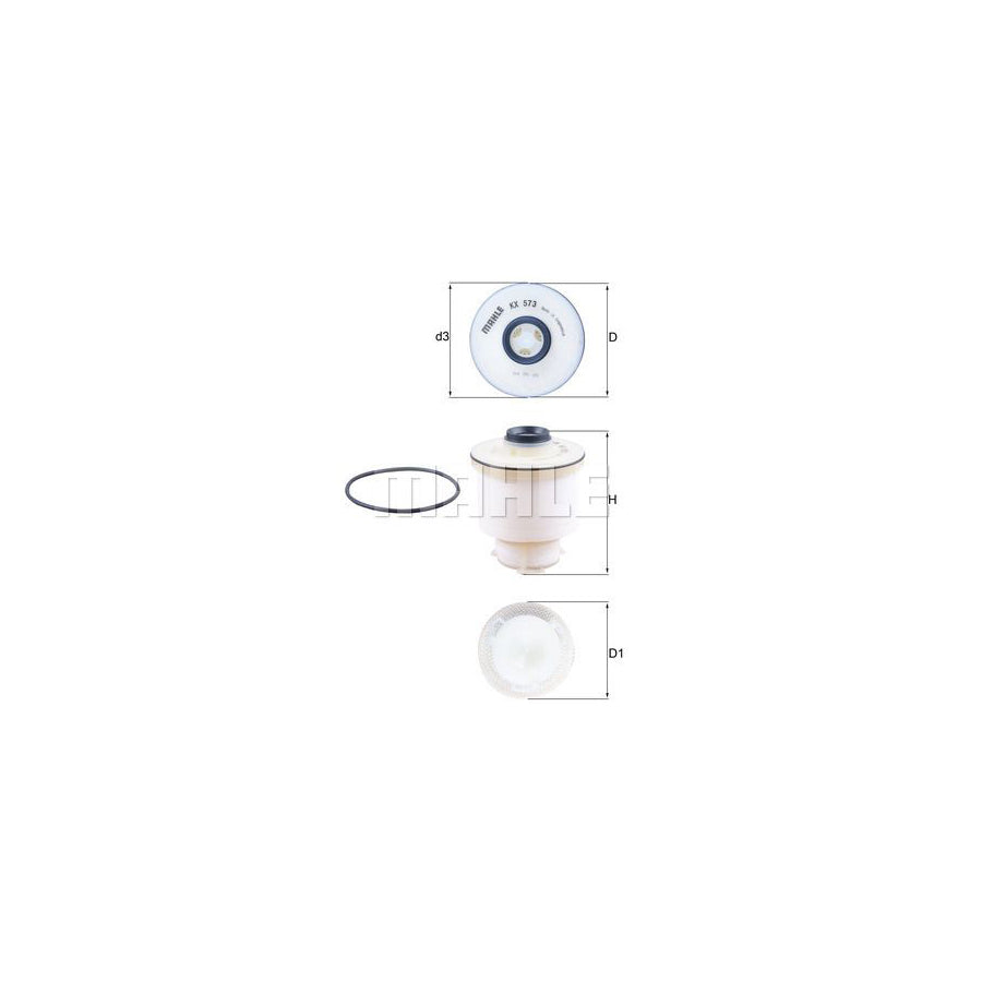 MAHLE ORIGINAL KX 573D Fuel filter Filter Insert