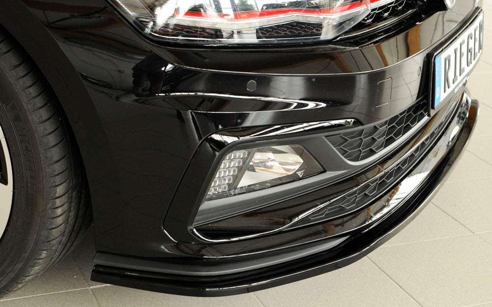 Rieger 00088167 VW Polo AW Front Splitter (Inc. Polo AW GTI) - Glossy Black