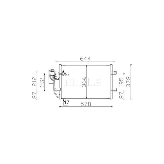 MAHLE ORIGINAL AC 351 000S Air conditioning condenser with dryer, with seal ring
