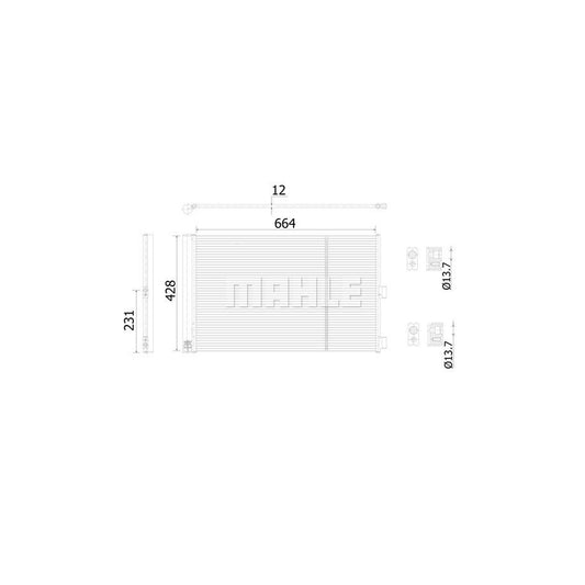 MAHLE ORIGINAL AC 911 000S Air conditioning condenser with dryer