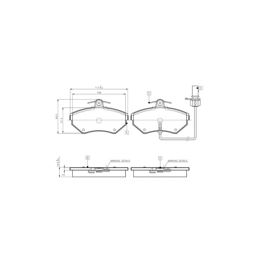 Bosch 0986Tb2312 Brake Pad Set Incl Wear Warning Contact With Accessories