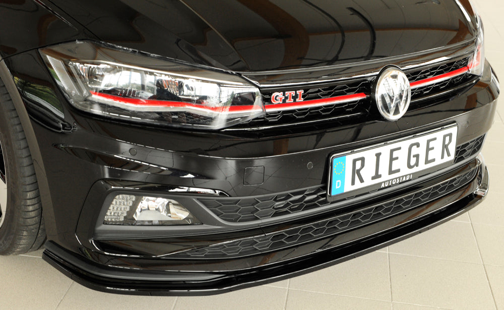 Rieger 00088167 VW Polo AW Front Splitter (Inc. Polo AW GTI) - Glossy Black