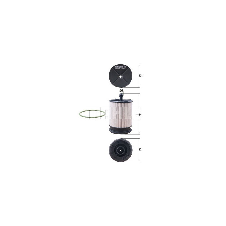 MAHLE ORIGINAL KX 569D Fuel filter Filter Insert