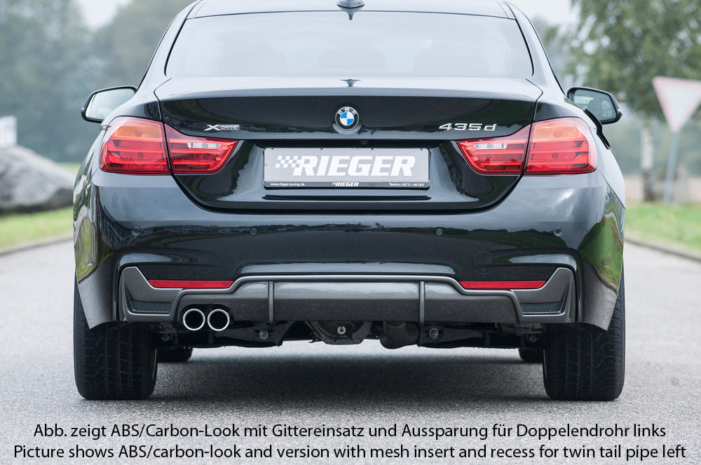 Rieger 00053476 BMW 4 Series F32 F33 F36 Rear Diffuser for Original Tailpipe Left - Matte Black