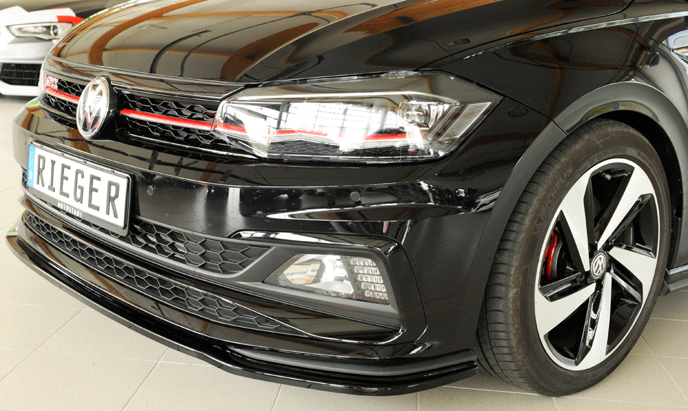 Rieger 00088167 VW Polo AW Front Splitter (Inc. Polo AW GTI) - Glossy Black