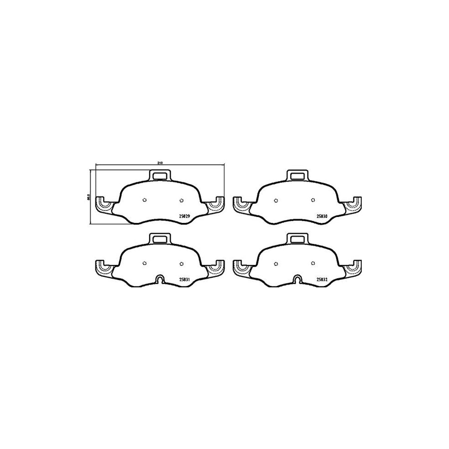 Brembo P 85 160X Brake Pad Set For Audi Tt Prepared For Wear Indicator