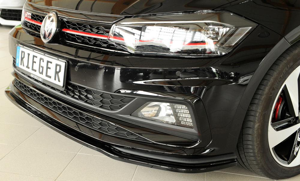 Rieger 00088167 VW Polo AW Front Splitter (Inc. Polo AW GTI) - Glossy Black