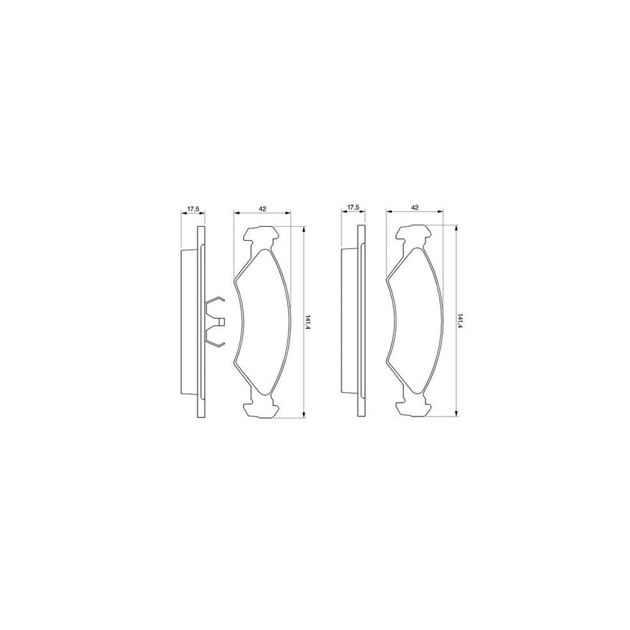 Bosch 0986468570 Brake Pad Set For Ford Fiesta With Piston Clip BP727