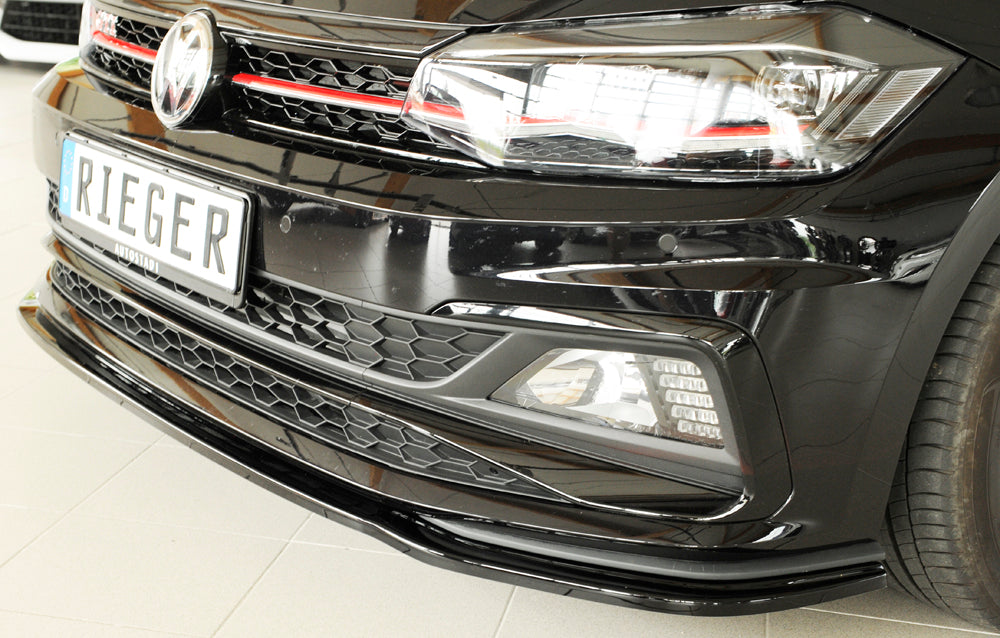 Rieger 00088167 VW Polo AW Front Splitter (Inc. Polo AW GTI) - Glossy Black