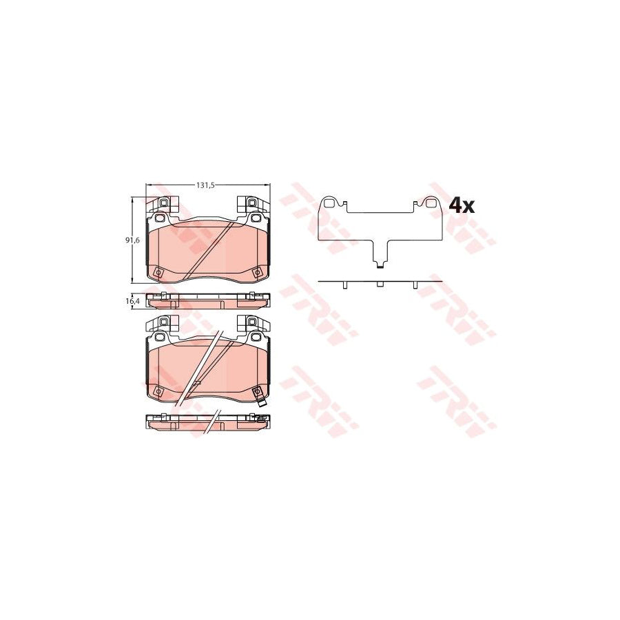TRW Gdb2254 Brake Pad Set With Acoustic Wear Warning With Accessories