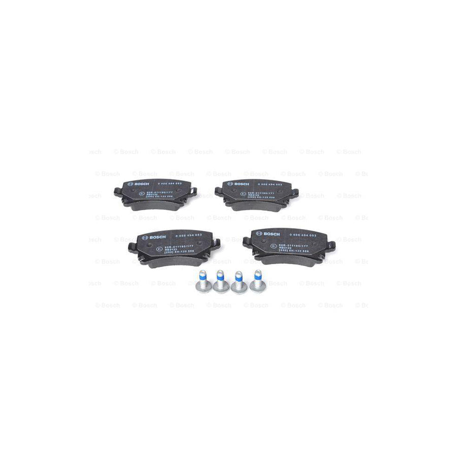 Bosch 0986494053 Brake Pad Set With Anti Squeak Plate With Bolts Screws With Mounting Manual BP937