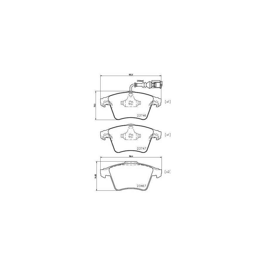 Hella 8DB 355 011 441 Brake Pad Set With Integrated Wear Warning Contact