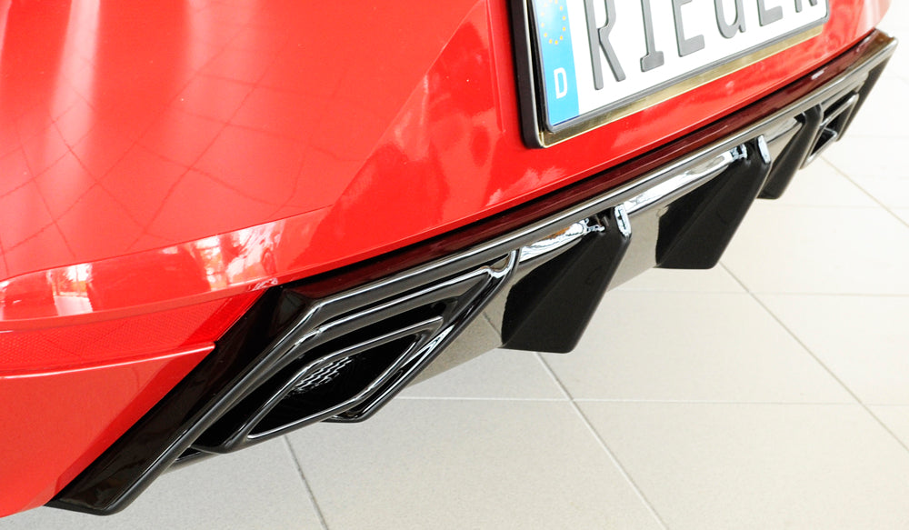 Rieger 00088166 SEAT KJ Rear Diffuser (Ibiza FR & Ibiza) - Glossy Black