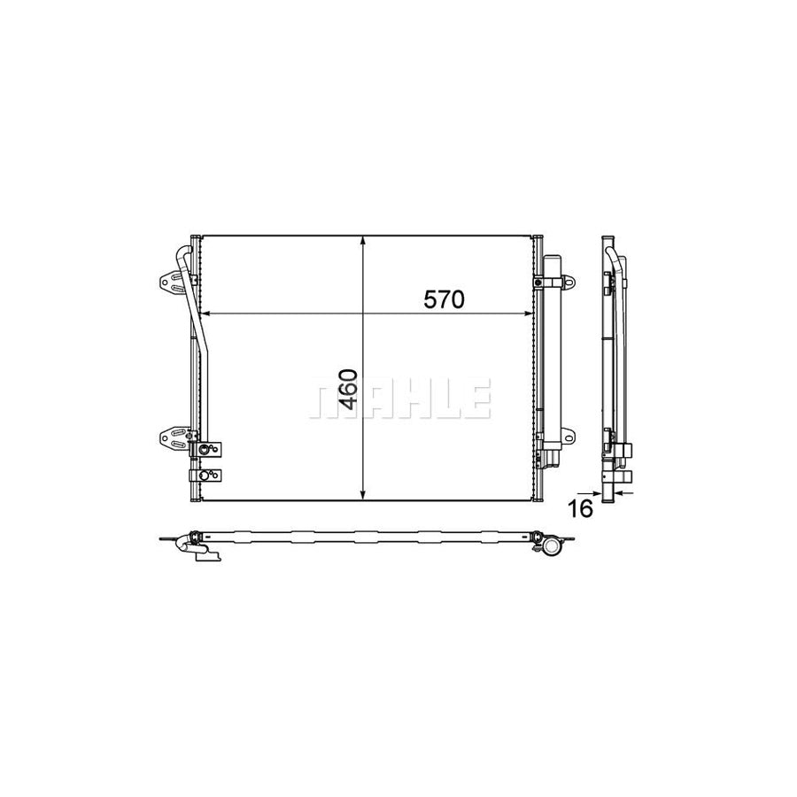 MAHLE ORIGINAL AC 734 000P Air conditioning condenser with dryer