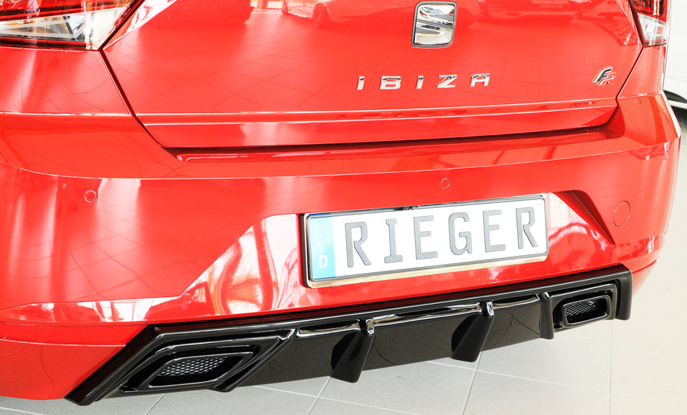 Rieger 00088166 SEAT KJ Rear Diffuser (Ibiza FR & Ibiza) - Glossy Black