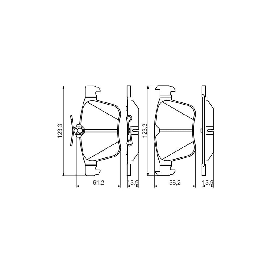 Bosch 0986495346 Brake Pad Set With Anti Squeak Plate BP1638