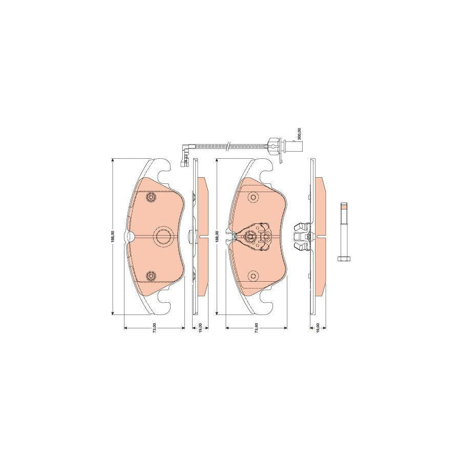 TRW Gdb1805 Brake Pad Set Incl Wear Warning Contact With Brake Caliper Screws With Accessories
