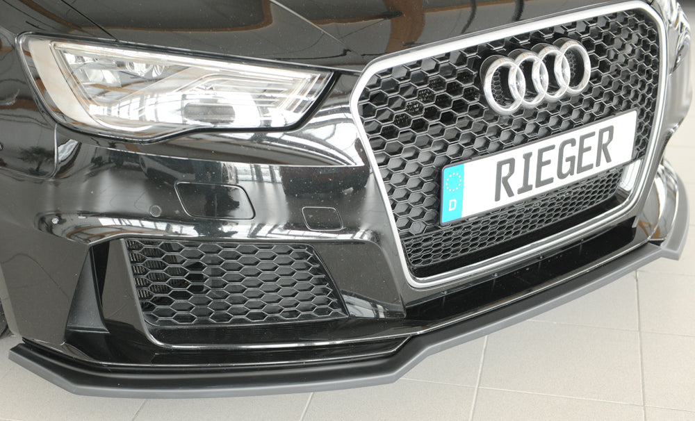 Rieger 00056828 Audi 8V RS3 Front Splitter - Matte Black