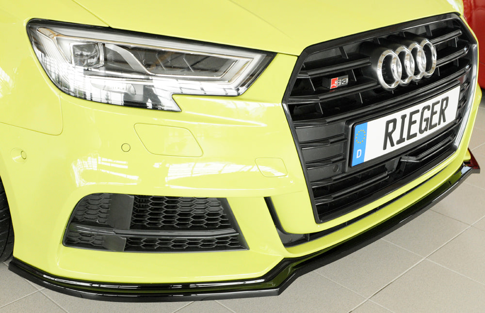 Rieger 00088169 Audi 8V Front Splitter (A3 & S3) - Glossy Black