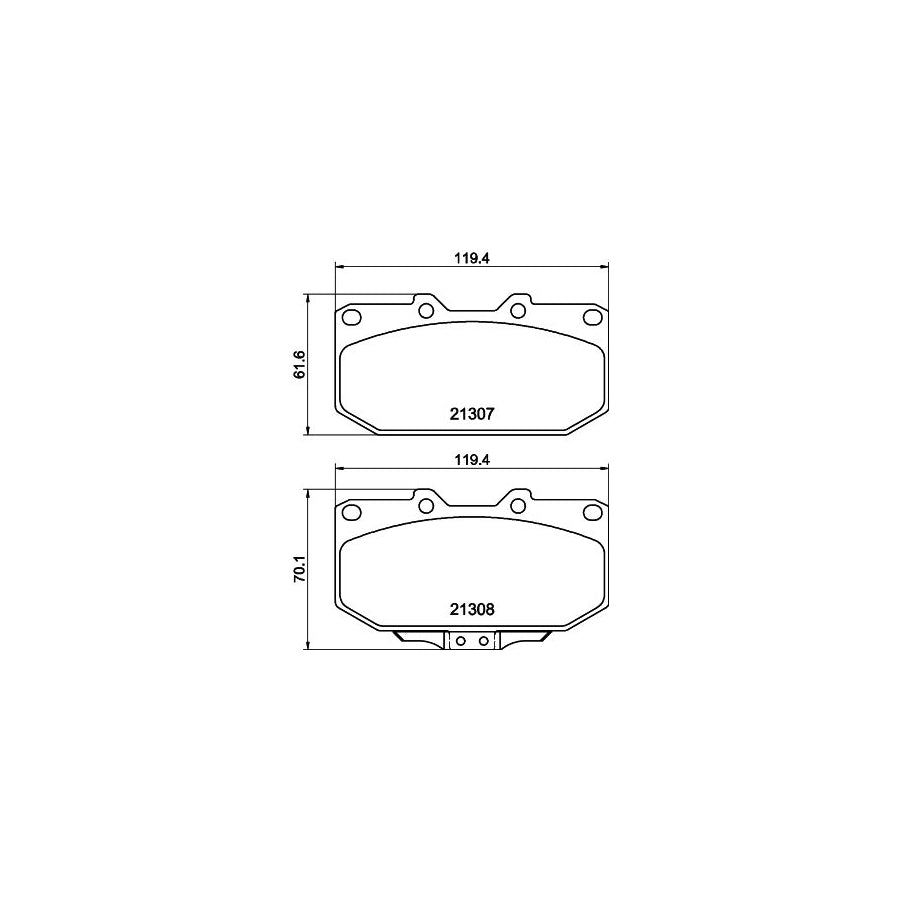 Hella 8DB 355 016 791 Brake Pad Set With Acoustic Wear Warning