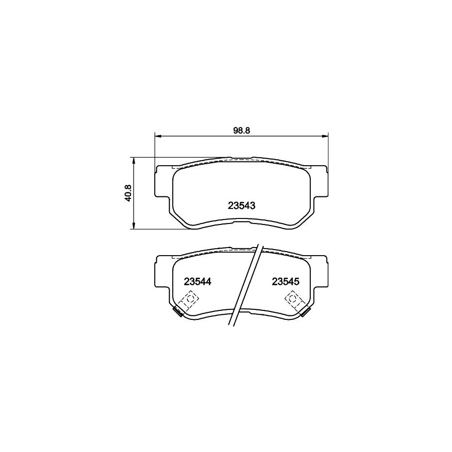 Hella 8DB 355 009 971 Brake Pad Set With Acoustic Wear Warning With Accessories