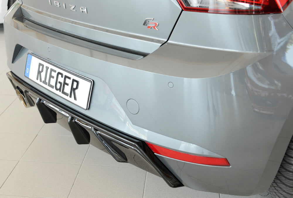 Rieger 00088168 SEAT KJ Rear Diffuser for Sport Tailpipe Left (Ibiza FR & Ibiza) - Glossy Black
