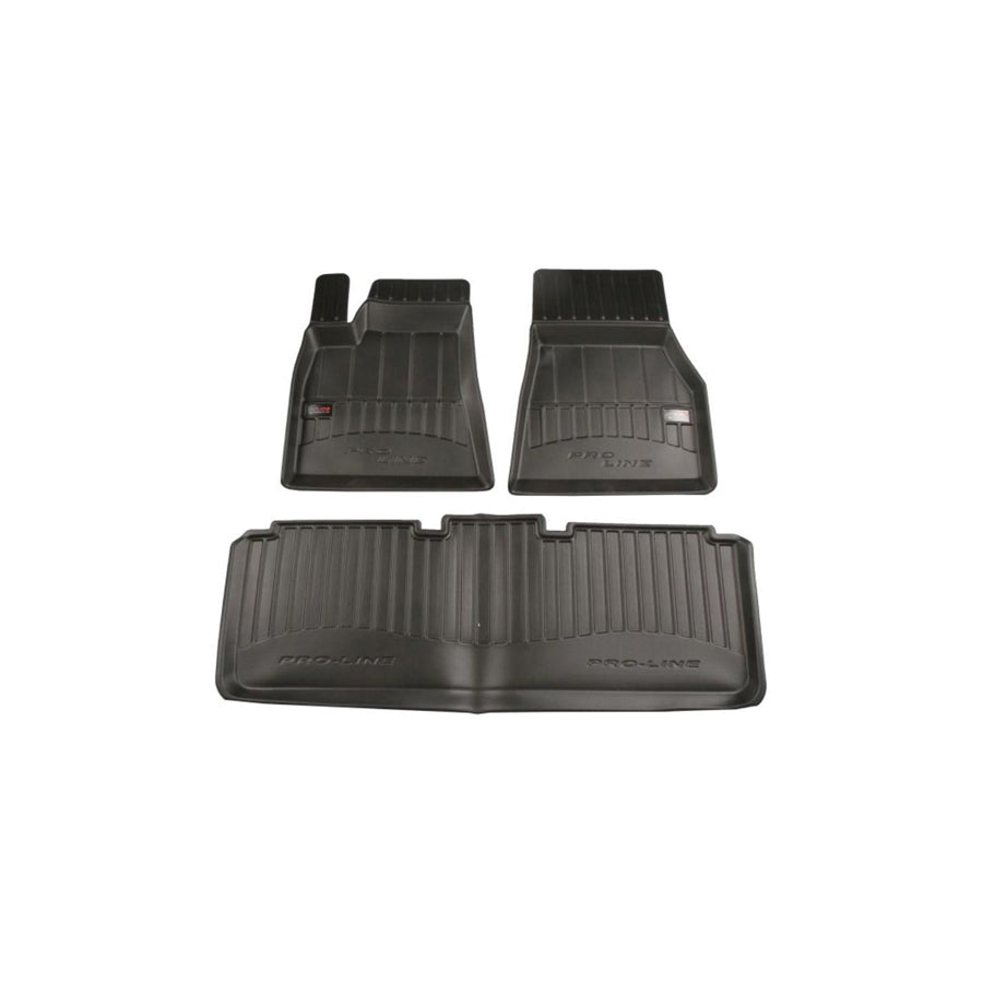 FROGUM 3D408623 Floor mat set for TESLA Model S (5YJS) Elastomer, Front and Rear, Quantity: 3, Black