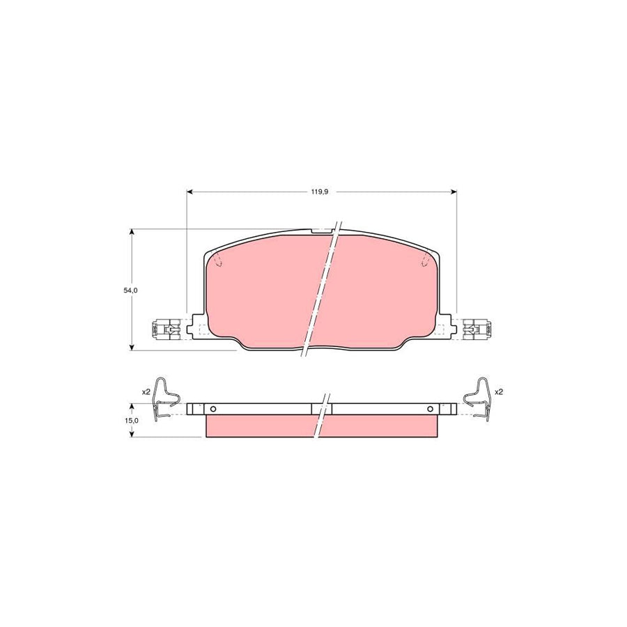 TRW Gdb798 Brake Pad Set With Acoustic Wear Warning With Accessories