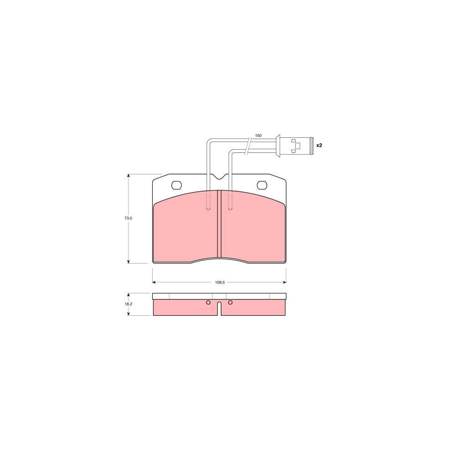 TRW Gdb1152 Brake Pad Set Incl Wear Warning Contact