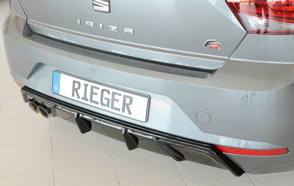 Rieger 00088168 SEAT KJ Rear Diffuser for Sport Tailpipe Left (Ibiza FR & Ibiza) - Glossy Black