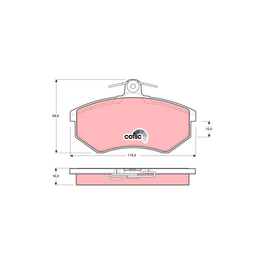 TRW Cotec Gdb430 Brake Pad Set Not Prepared For Wear Indicator With Brake Caliper Screws With Accessories