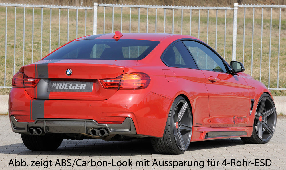 Rieger 00053478 BMW 4 Series F32 F33 F36 Rear Diffuser for Original Tailpipe Left & RIght - Matte Black