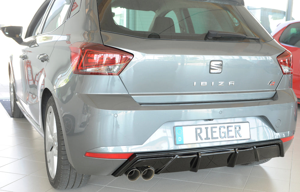 Rieger 00088168 SEAT KJ Rear Diffuser for Sport Tailpipe Left (Ibiza FR & Ibiza) - Glossy Black