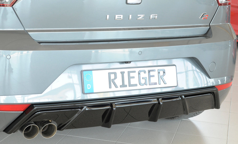 Rieger 00088168 SEAT KJ Rear Diffuser for Sport Tailpipe Left (Ibiza FR & Ibiza) - Glossy Black
