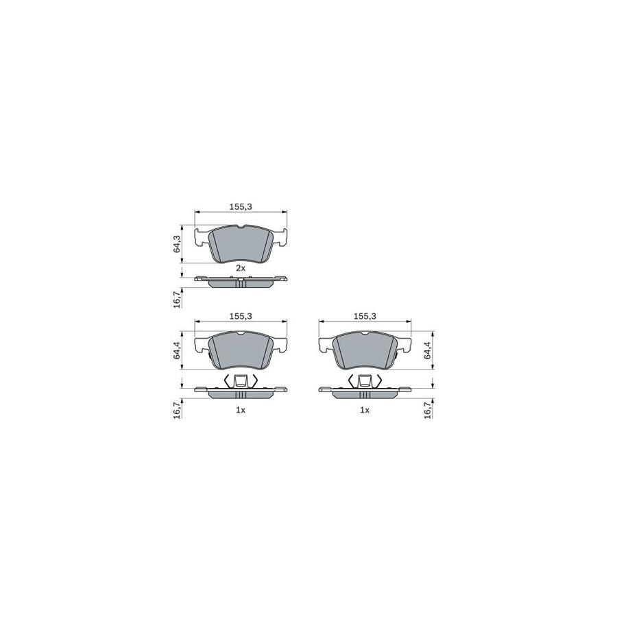 Bosch 0986424885 Brake Pad Set With Acoustic Wear Warning With Anti Squeak Plate With Mounting Manual BP2514
