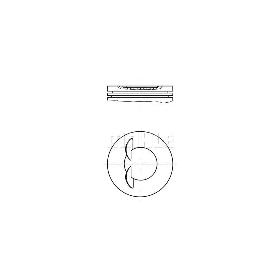 MAHLE ORIGINAL 607 05 01 Piston 76,5 mm, with piston rings