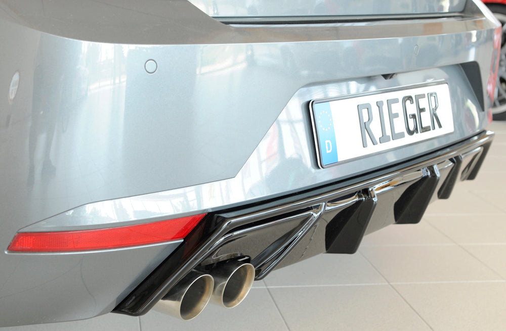 Rieger 00088168 SEAT KJ Rear Diffuser for Sport Tailpipe Left (Ibiza FR & Ibiza) - Glossy Black