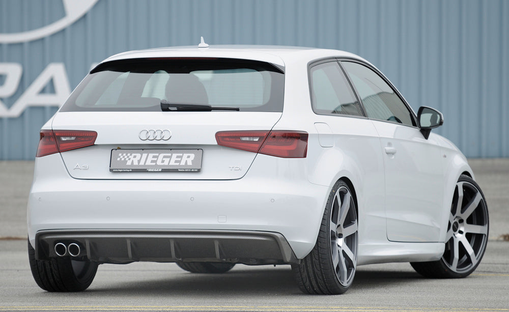 Rieger 00099142 Audi 8V A3 Rear Diffuser for Twin Tailpipe Left - Carbon-Look