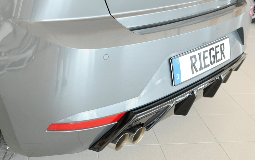 Rieger 00088168 SEAT KJ Rear Diffuser for Sport Tailpipe Left (Ibiza FR & Ibiza) - Glossy Black