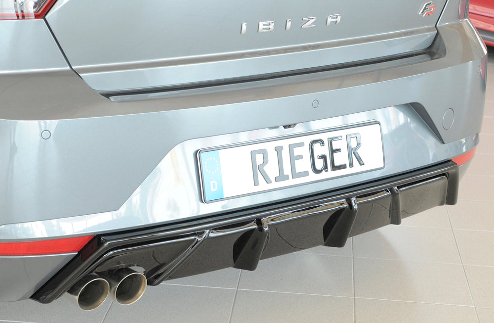Rieger 00088168 SEAT KJ Rear Diffuser for Sport Tailpipe Left (Ibiza FR & Ibiza) - Glossy Black
