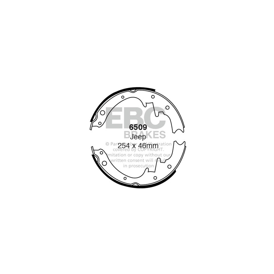 EBC 6509 Jeep Rear Brake Shoes (Inc. Cherokee & Grand Cherokee) 1 | Duco Car Parts UK Car Parts