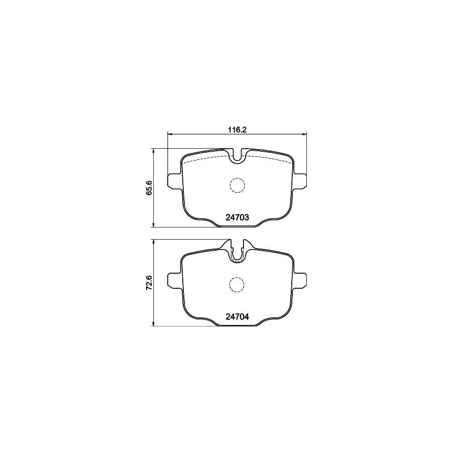 Hella 8DB 355 014 361 Brake Pad Set Prepared For Wear Indicator With Brake Caliper Screws With Accessories