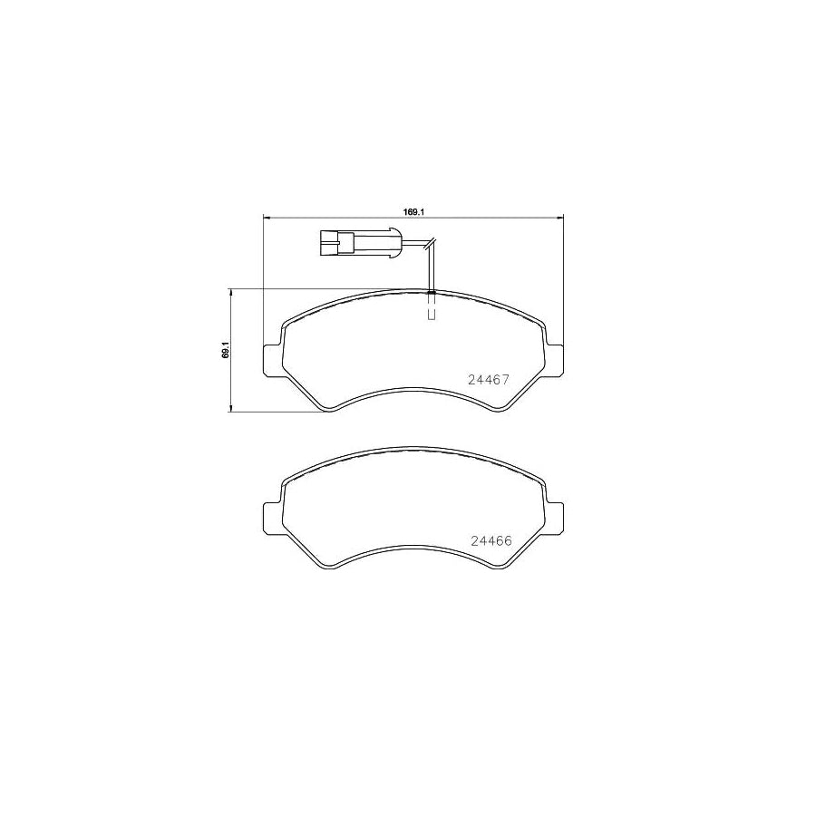Brembo P 23 161 Brake Pad Set For Fiat Ducato With Brake Caliper Screws