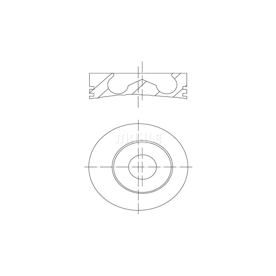 MAHLE ORIGINAL 100 01 00 Piston 98,0 mm, with piston ring carrier, without cooling duct