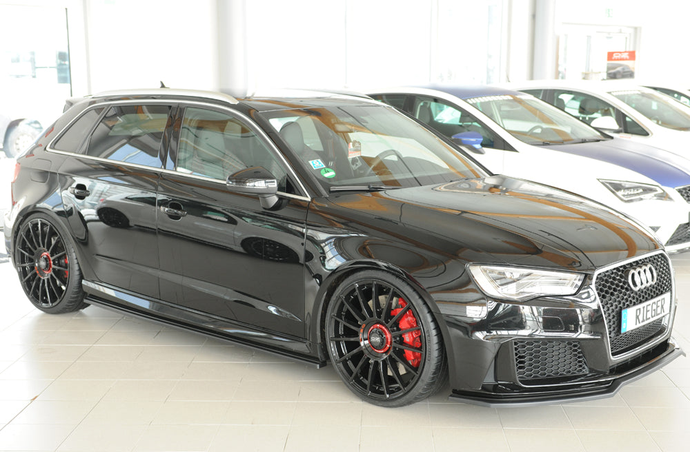 Rieger 00056828 Audi 8V RS3 Front Splitter - Matte Black