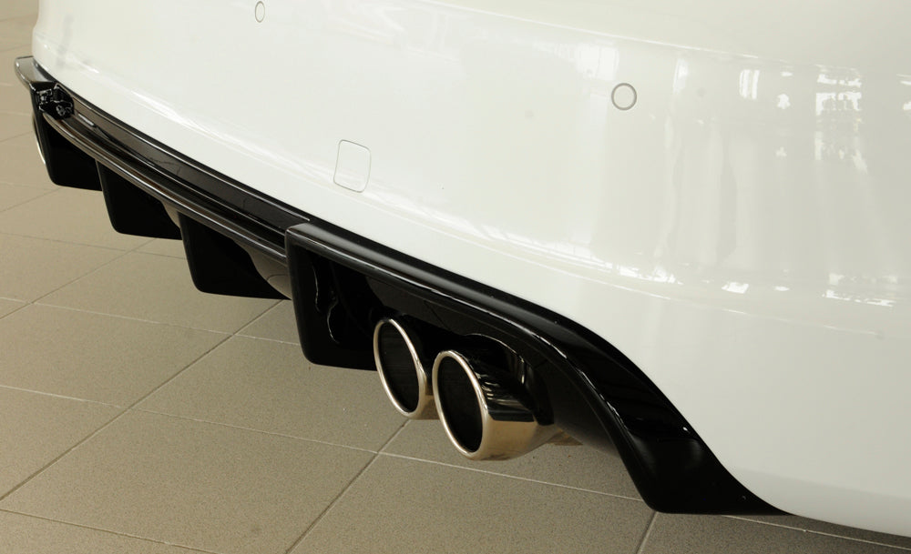 Rieger 00088172 Audi 8V S3 Rear Diffuser for Original Twin Tailpipe Left & Right - Glossy Black