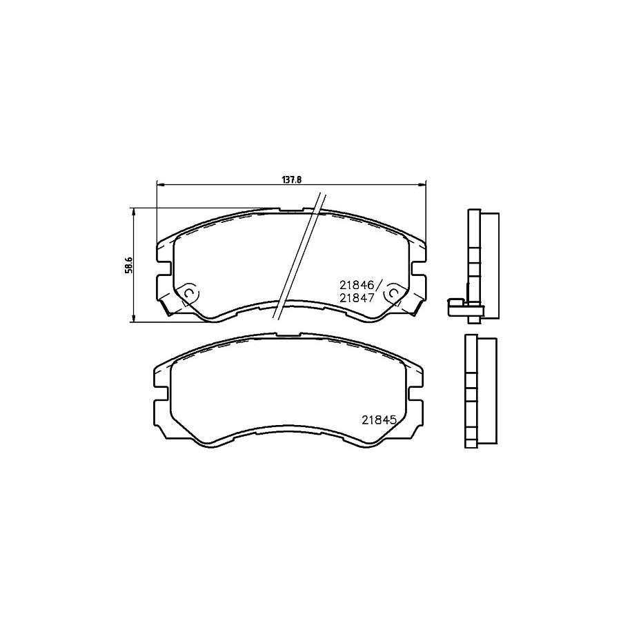 Hella 8DB 355 016 611 Brake Pad Set With Acoustic Wear Warning