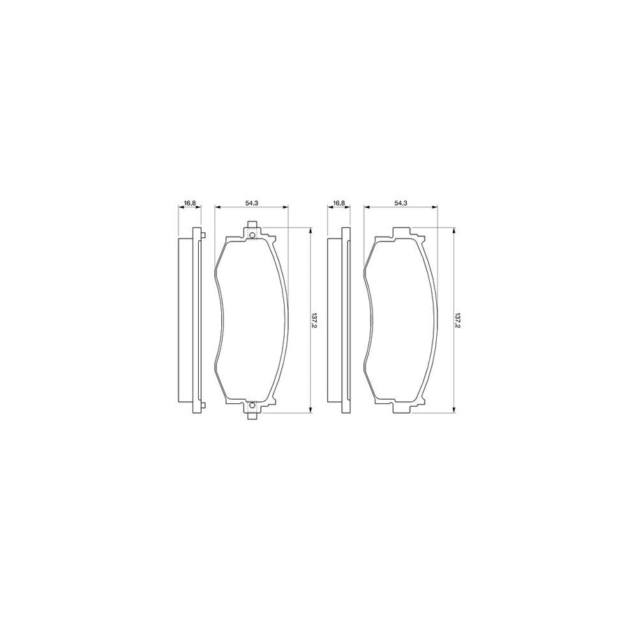 Bosch 0986461121 Brake Pad Set With Acoustic Wear Warning BP572