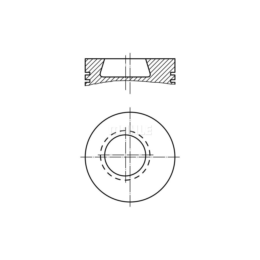 MAHLE ORIGINAL 002 80 00 Piston 97,5 mm, with piston ring carrier, without cooling duct