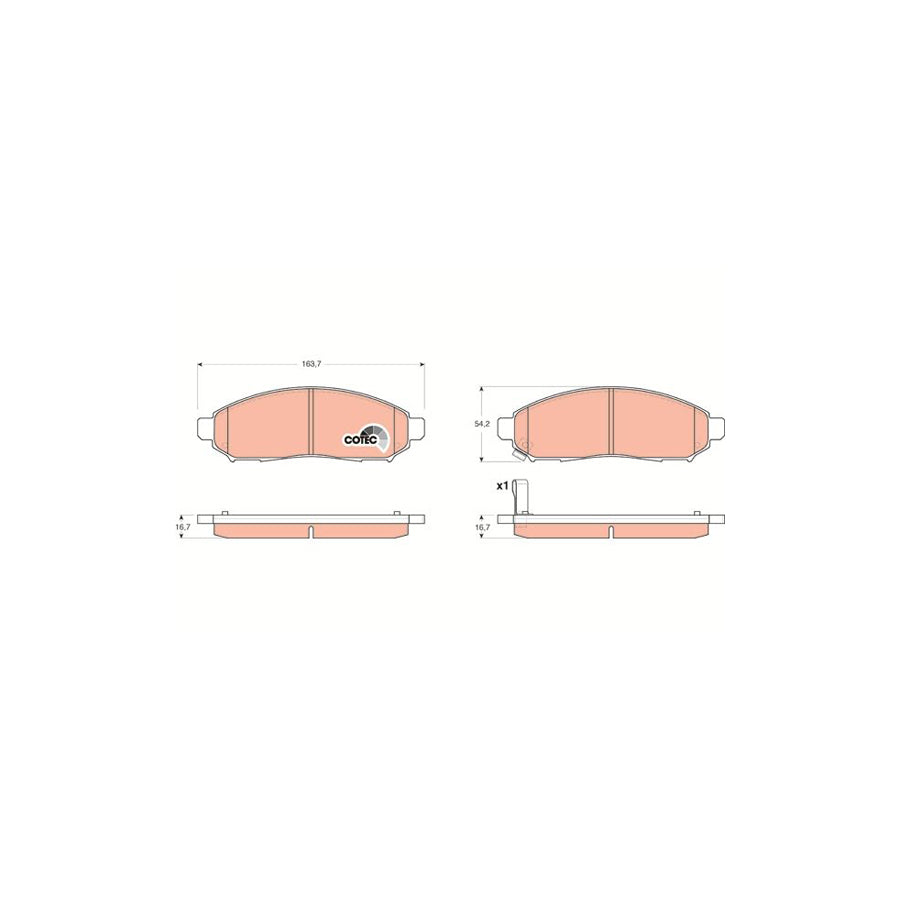 TRW Cotec Gdb3404 Brake Pad Set With Acoustic Wear Warning